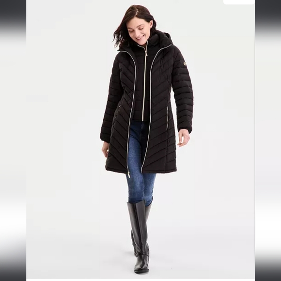 Michael Kors Black Puffer‎ Jacket Quilted Black